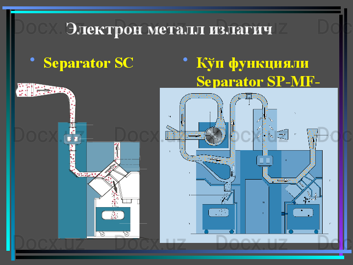 Электрон металл излагич
•
Separator SC •
К ў п функцияли 
Se p arator SP-MF- 