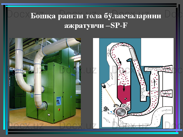 Бош қ а рангли тола б ў лакчаларини 
ажратувчи – SP - F 