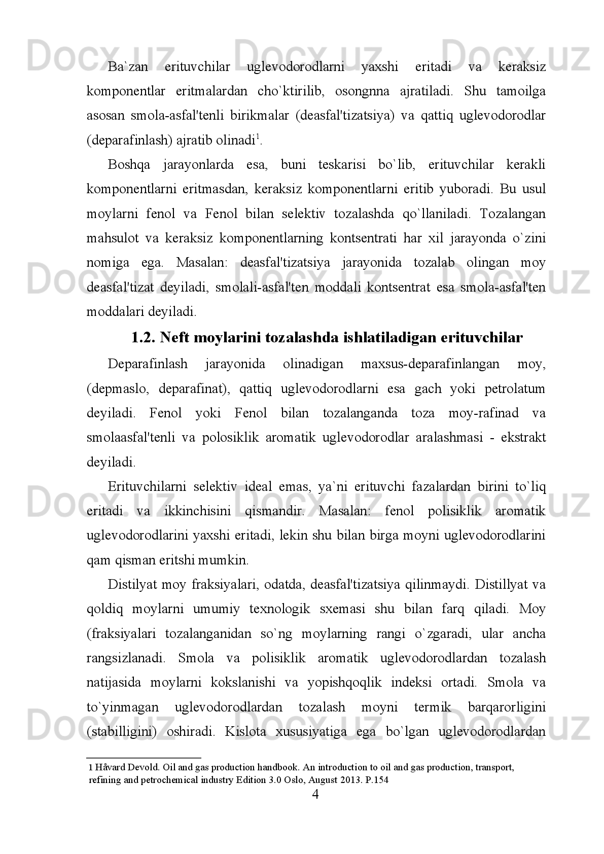 1622-rasm. M
oy xomashyosini fenolli tozalash qurilmasi texnologik sxemasi:
 	
1	
, 6, 9, 11, 13, 18, 22, 19, 31, 33, 37 
– nasoslar; 2, 17, 23, 24 - issiqlik almashtirgichlar; 3, 12 – qizdirgichlar; 4 – kondensator-sovitkich; 5 – absorber; 	
, 8, 26 	
7	
– sovitgichlar; 10 – ekstraksion kolonna; 14, 15, 28, 34 
– yig’gichlar; 16, 30 – quvurli pechlar; 19, 35 –havoli sovitish jihozlari; 20 –rafinatni 	
uchirish kolonnasi;   21- rafinatni bug’latuvchi kolonna; 25 
– qaynatgich;27 – quritish kolonnasi; 32 – ekstraktni uchirish kolonnasi;  36 
– ekstraktni 	
bug’latuvchi kolonna; 38 – tomchqaytargich.