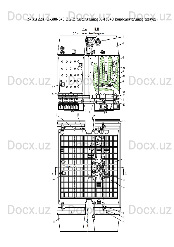 15-Shaklda. K-300-240 KhTZ turbinasining K-15240 kondensatorining dizayni 