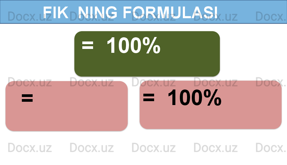           FIK  NING FORMULASI
=  100%
   =  =  100%    